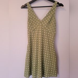 Abercrombie & Fitch Olive Polka Dot Mini Dress XSP NWT